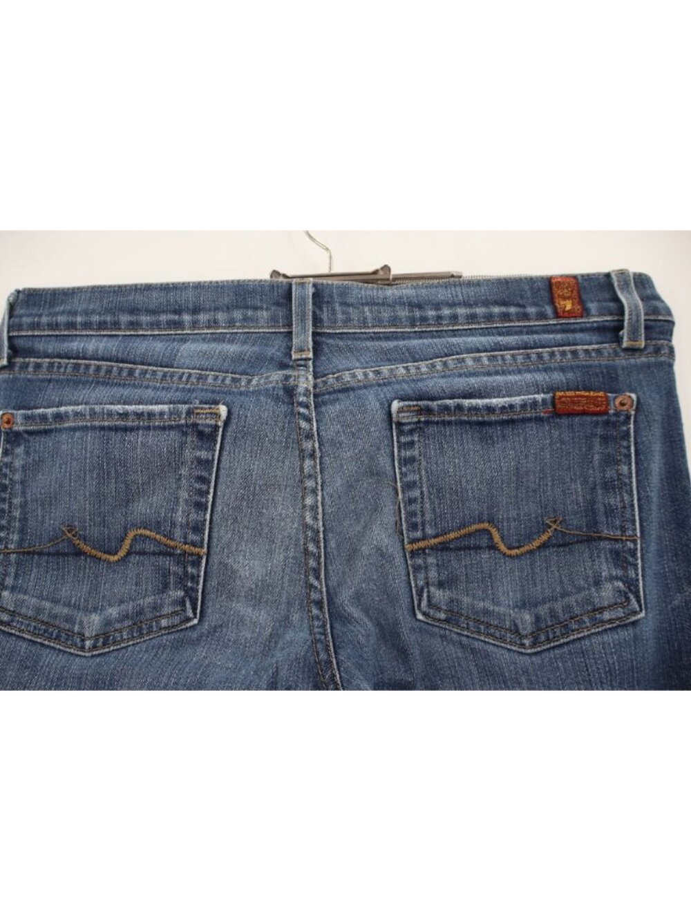 7 For All Mankind Flip Flop Y2K Boot Cut Womens Jeans Sz 29x28 Distressed - Picture 11 of 16